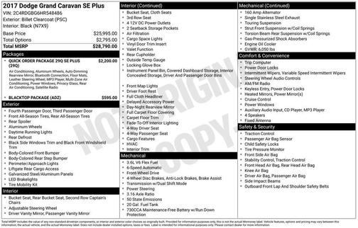 2017 Dodge Grand Caravan SE