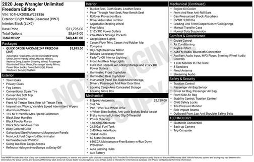2020 Jeep Wrangler Unlimited Sport