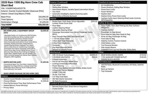 2020 RAM 1500 Big Horn