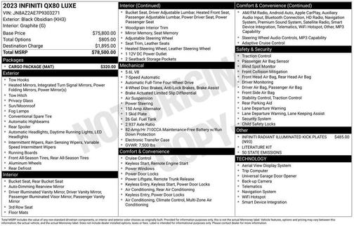 2023 INFINITI QX80 Luxe