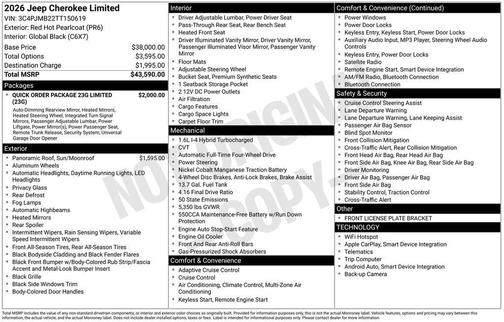 2026 Jeep Cherokee LAREDO/LIMITED