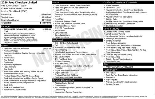 2026 Jeep Cherokee LAREDO/LIMITED