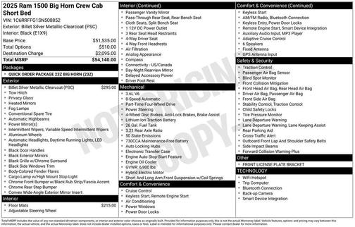 2025 RAM 1500 Big Horn