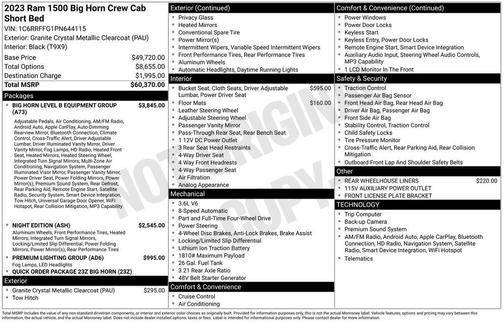 2023 RAM 1500 Big Horn