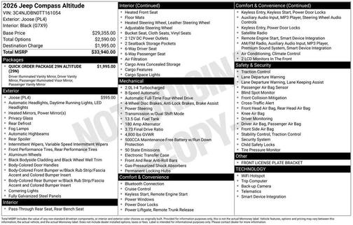 JOOSE 2026 Jeep Compass Latitude