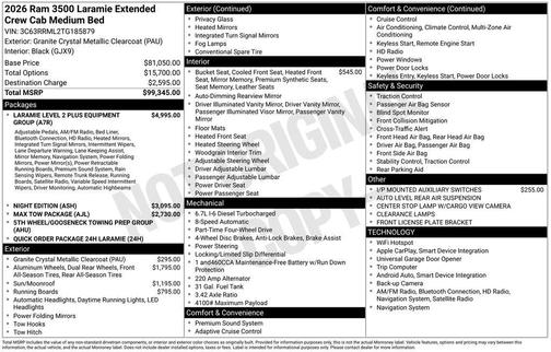 2026 RAM 3500 Laramie