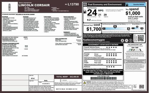 2021 Lincoln Corsair Standard