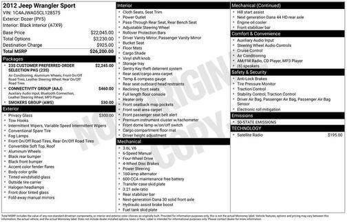 2012 Jeep Wrangler Sport