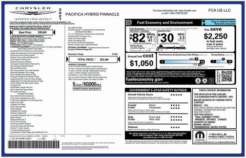 2021 Chrysler Pacifica Hybrid Pinnacle