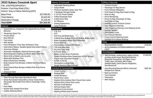 2023 Subaru Crosstrek Sport