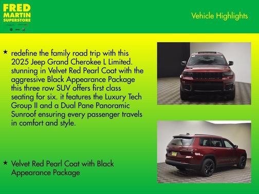 Velvet Red Pearlcoat 2025 Jeep Grand Cherokee L Limited