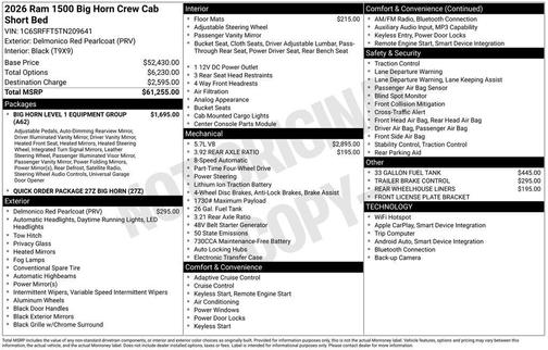 2026 RAM 1500 Big Horn/Lone Star