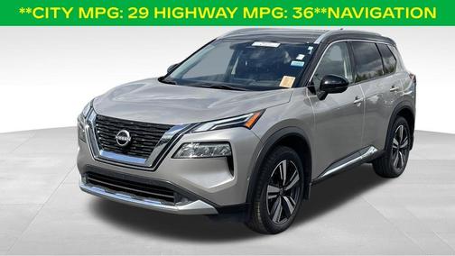 Brilliant Silver / Black 2022 Nissan Rogue Platinum