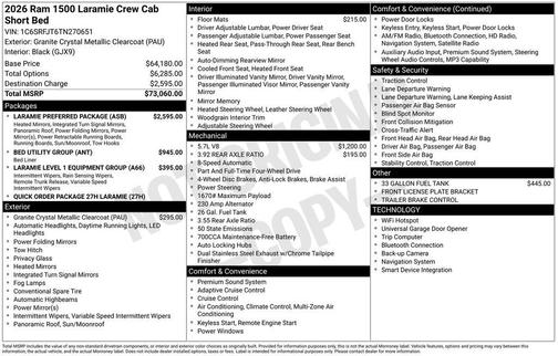 2026 RAM 1500 Laramie