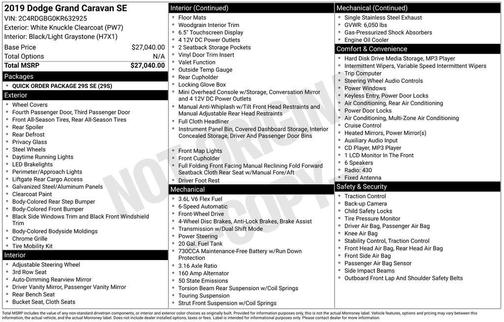2019 Dodge Grand Caravan SE