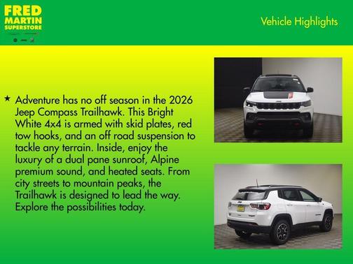 Bright White Clearcoat 2026 Jeep Compass Trailhawk
