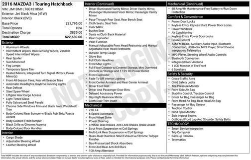 2016 Mazda Mazda3 i Touring