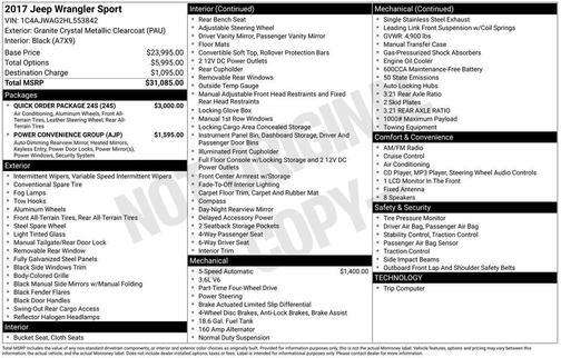 2017 Jeep Wrangler Sport