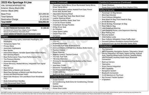 Ebony Black 2023 Kia Sportage X-Line
