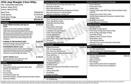 2026 Jeep Wrangler Sport