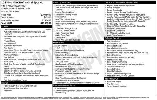 2025 Honda CR-V Hybrid Sport-L