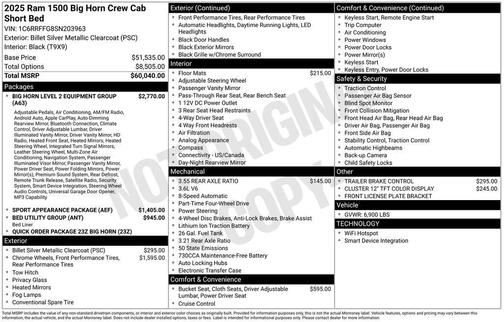 2025 RAM 1500 Big Horn/Lone Star