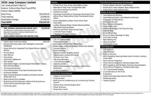 Fathom Blue Pearlcoat 2026 Jeep Compass Limited