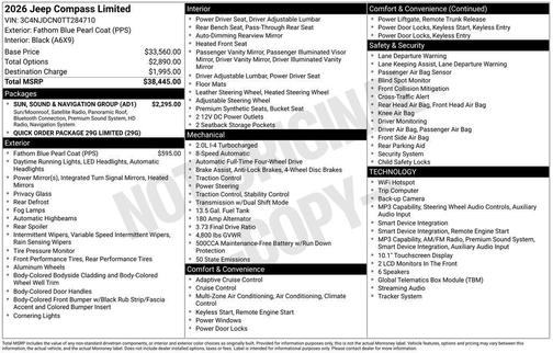 Fathom Blue Pearlcoat 2026 Jeep Compass Limited