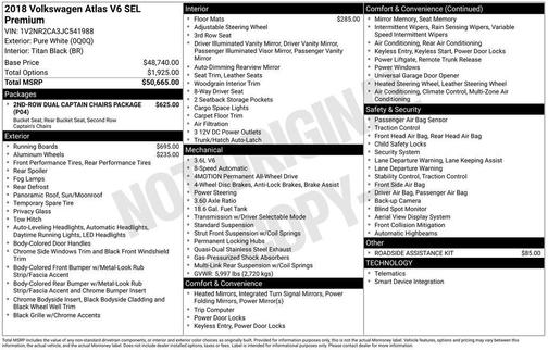 2018 Volkswagen Atlas 3.6L SEL Premium