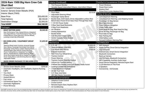 Serrano Red 2026 RAM 1500 Big Horn/Lone Star