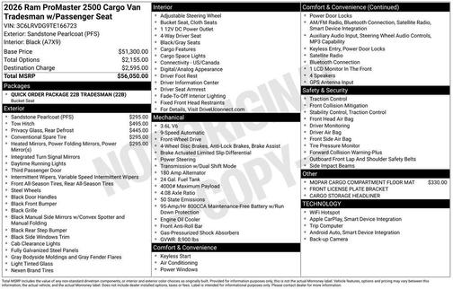2026 RAM ProMaster 2500 High Roof