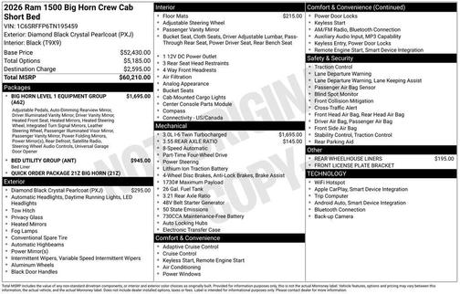 2026 RAM 1500 Big Horn/Lone Star