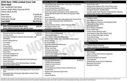 2026 RAM 1500 Limited