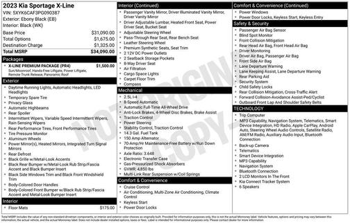 Ebony Black 2023 Kia Sportage X-Line