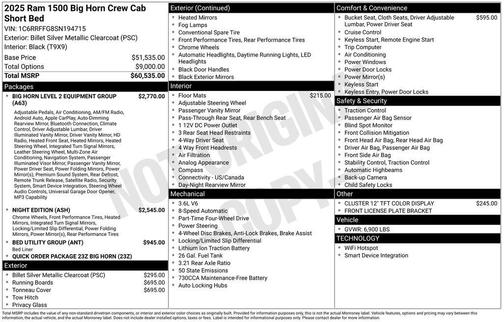 2025 RAM 1500 Big Horn/Lone Star