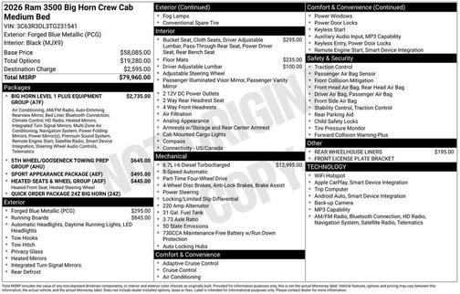 2026 RAM 3500 Big Horn