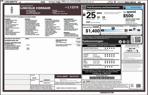 2022 Lincoln Corsair Standard