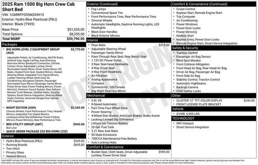 2025 RAM 1500 Big Horn/Lone Star