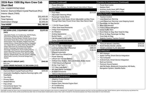 2026 RAM 1500 Big Horn/Lone Star