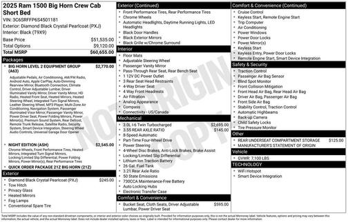2025 RAM 1500 Big Horn/Lone Star