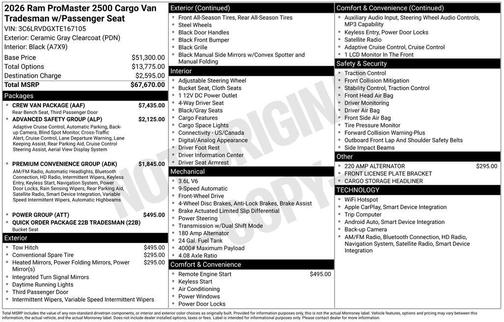 2026 RAM ProMaster 2500 High Roof
