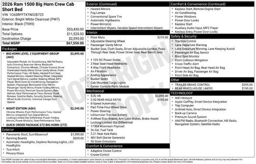 Bright White Clearcoat 2026 RAM 1500 Big Horn/Lone Star