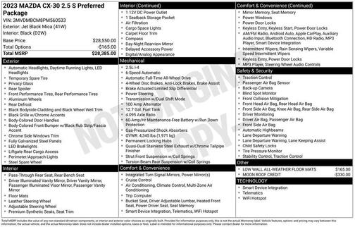 2023 Mazda CX-30 2.5 S Preferred Package