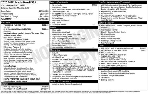 2020 GMC Acadia Denali