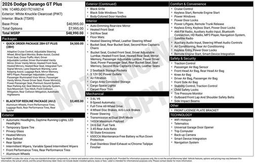 2026 Dodge Durango GT
