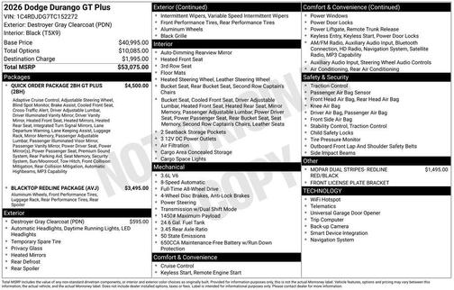 2026 Dodge Durango GT