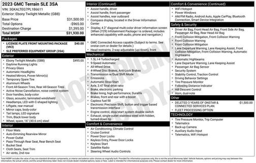 Ebony Twilight Metallic 2023 GMC Terrain SLE