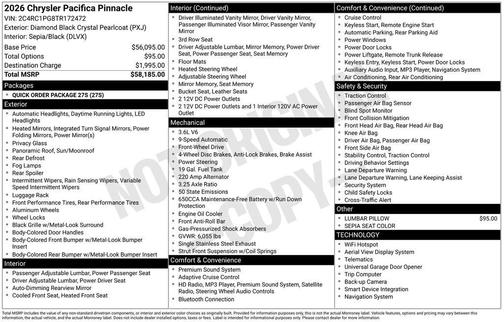 2026 Chrysler Pacifica Pinnacle