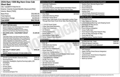 2026 RAM 1500 Big Horn/Lone Star