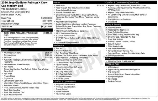 2026 Jeep Gladiator Rubicon